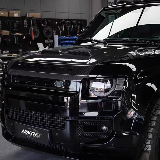 High performance dry carbon fiber engine hood for Defender