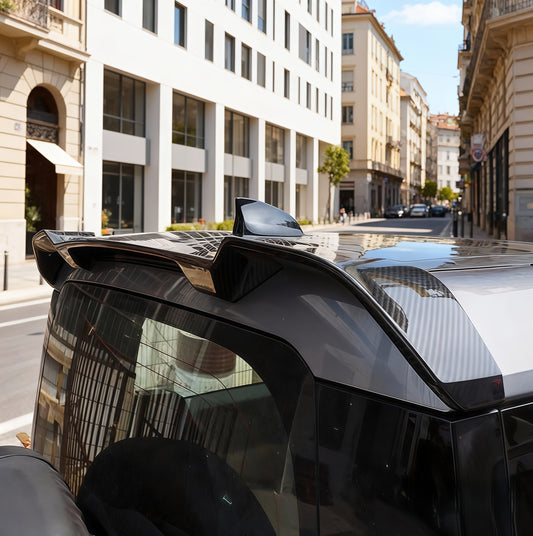 Gloss black aerodynamic rear deflector fits Defender 90 110 130